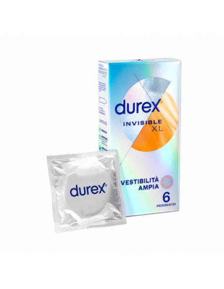 Durex Invisible XL Profilattici Ultrasottili ad Alta Sensibilità - 6 pezzi
