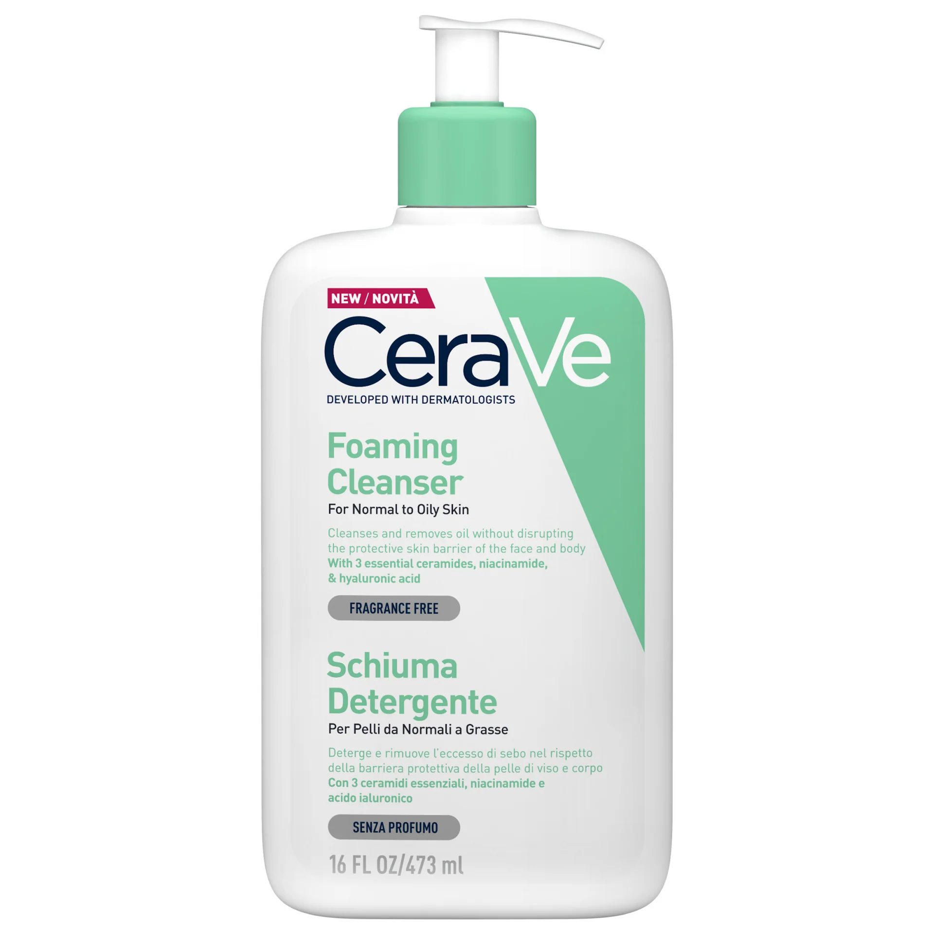 CeraVe Detergente Schiumogeno Per Pelle Da Normale a Grassa - 473ml